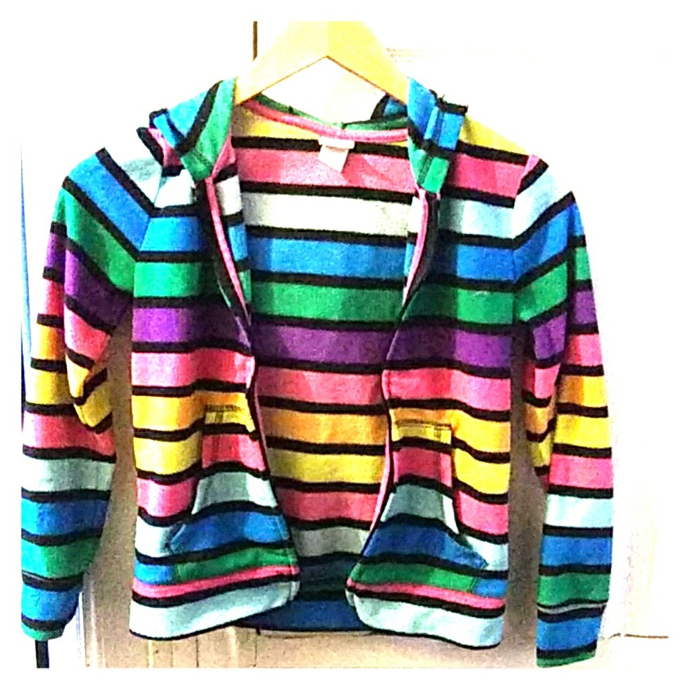 Girl's Rainbow Stripe Hoodie size 7/8
